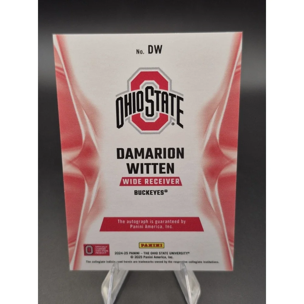 2025 Panini NIL Ohio State Damarion Witten #DW Cracked Ice Auto Miami Redhawks